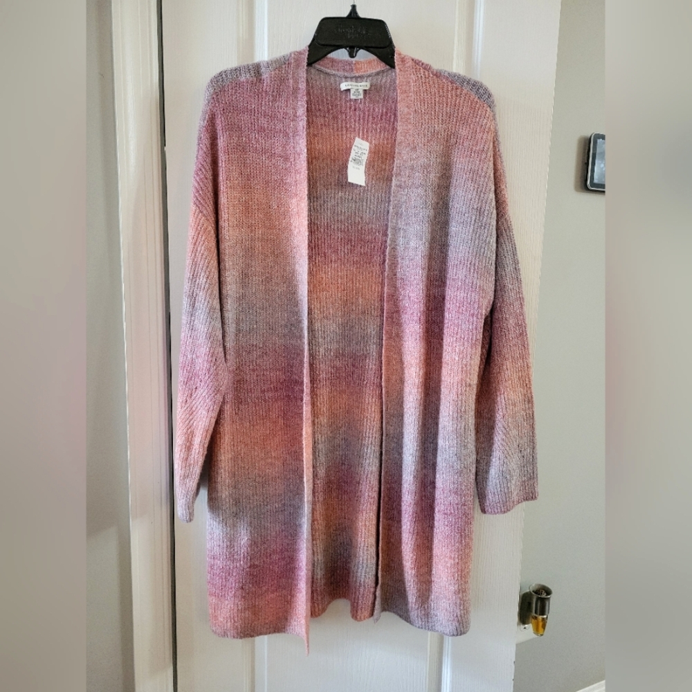 NWT American Eagle AE Oversized Space Dye Cardigan Multi-Color Rainbow Size XS/S